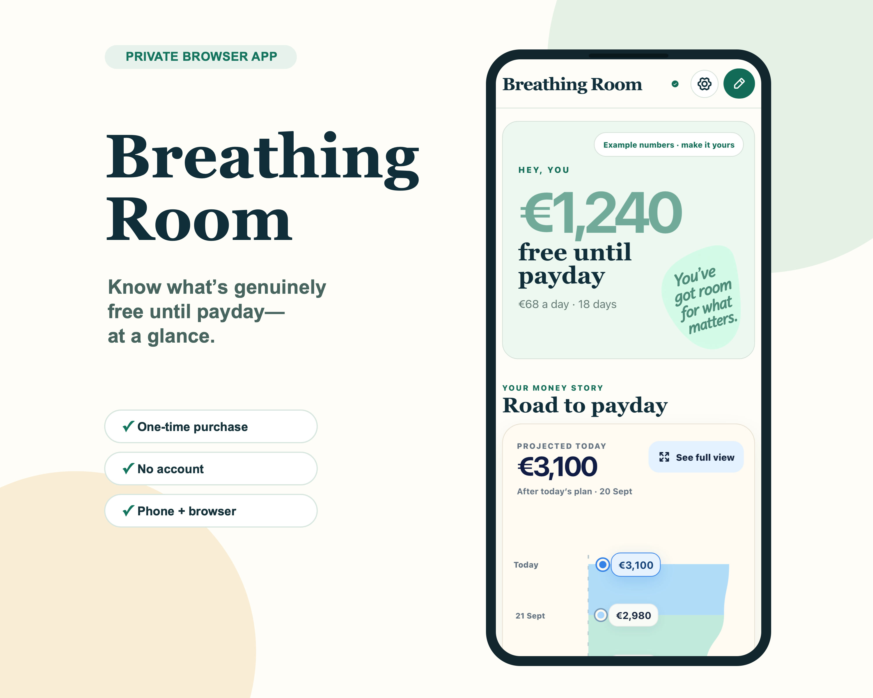 Breathing Room road-to-payday interface