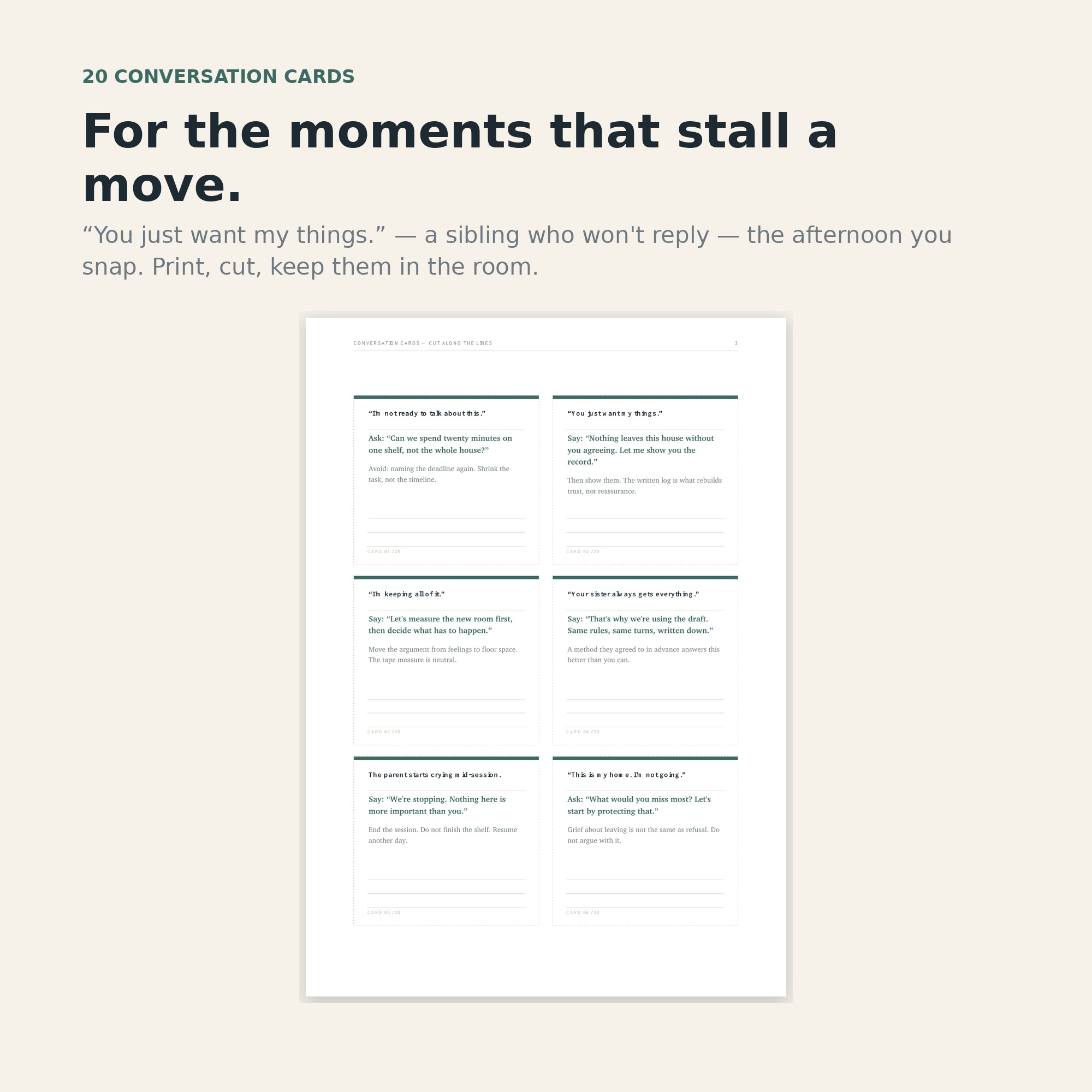 Preview of printable conversation cards
