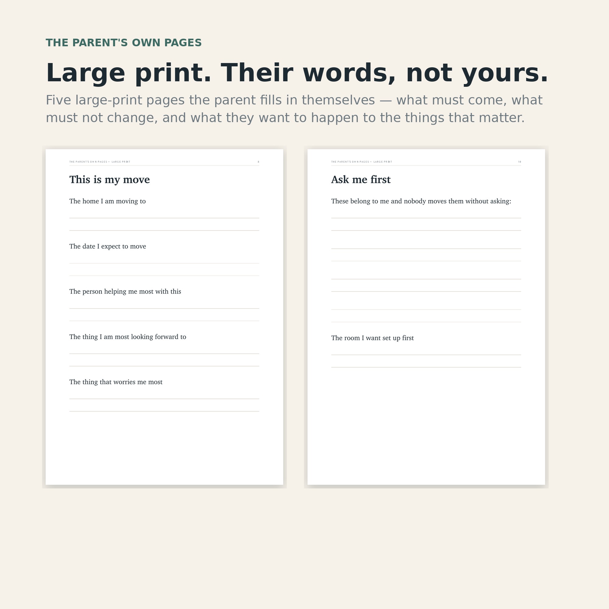 Preview of large-print parent pages